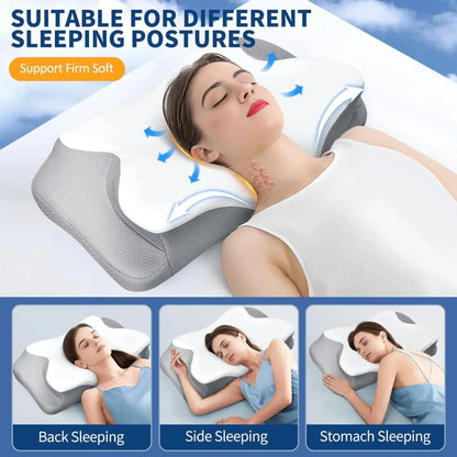 Contour Memory Foam Pillow - Ergonomic Support Neck Pillow