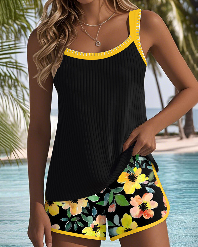Classic Two Piece Swimsuit Tankini Set