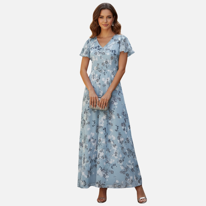 Women's Maxi Dress Floral Pleated