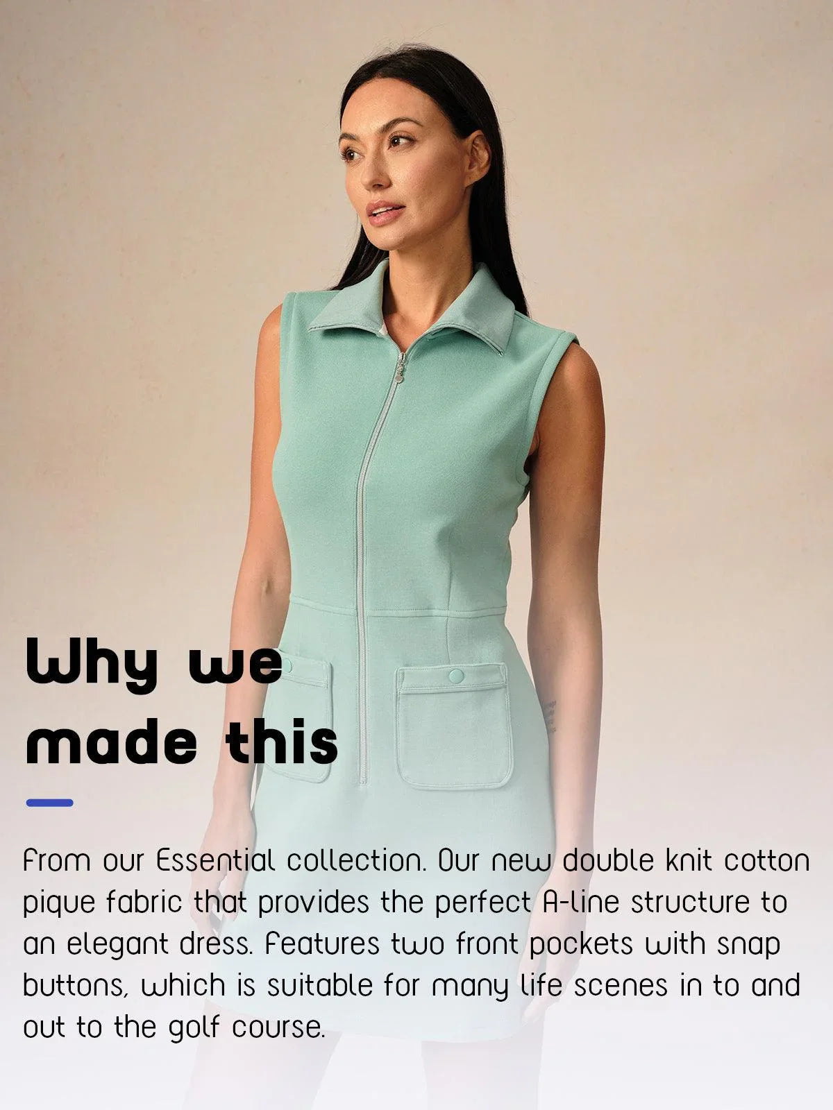 Stylish Summer Sleeveless Polo Pocket Dress