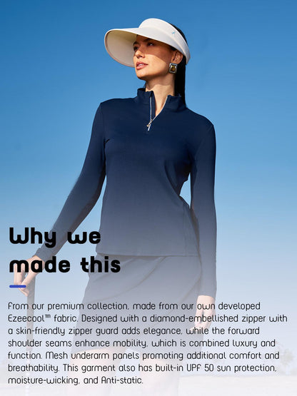 Soft Breathable Long Sleeve Quarter Zip UPF 50+ Shirt