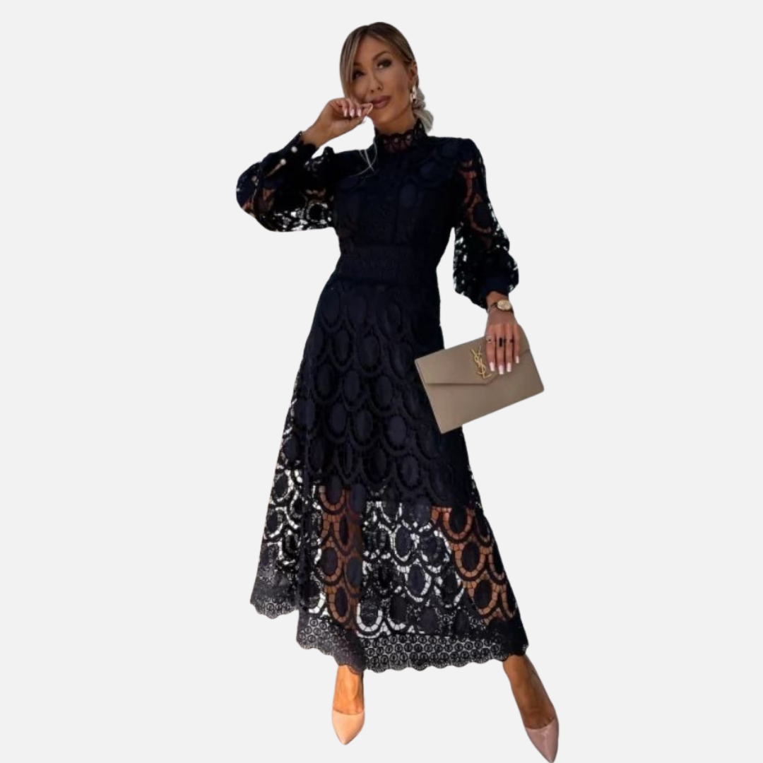 Women's Lace Midi Dress Elegant