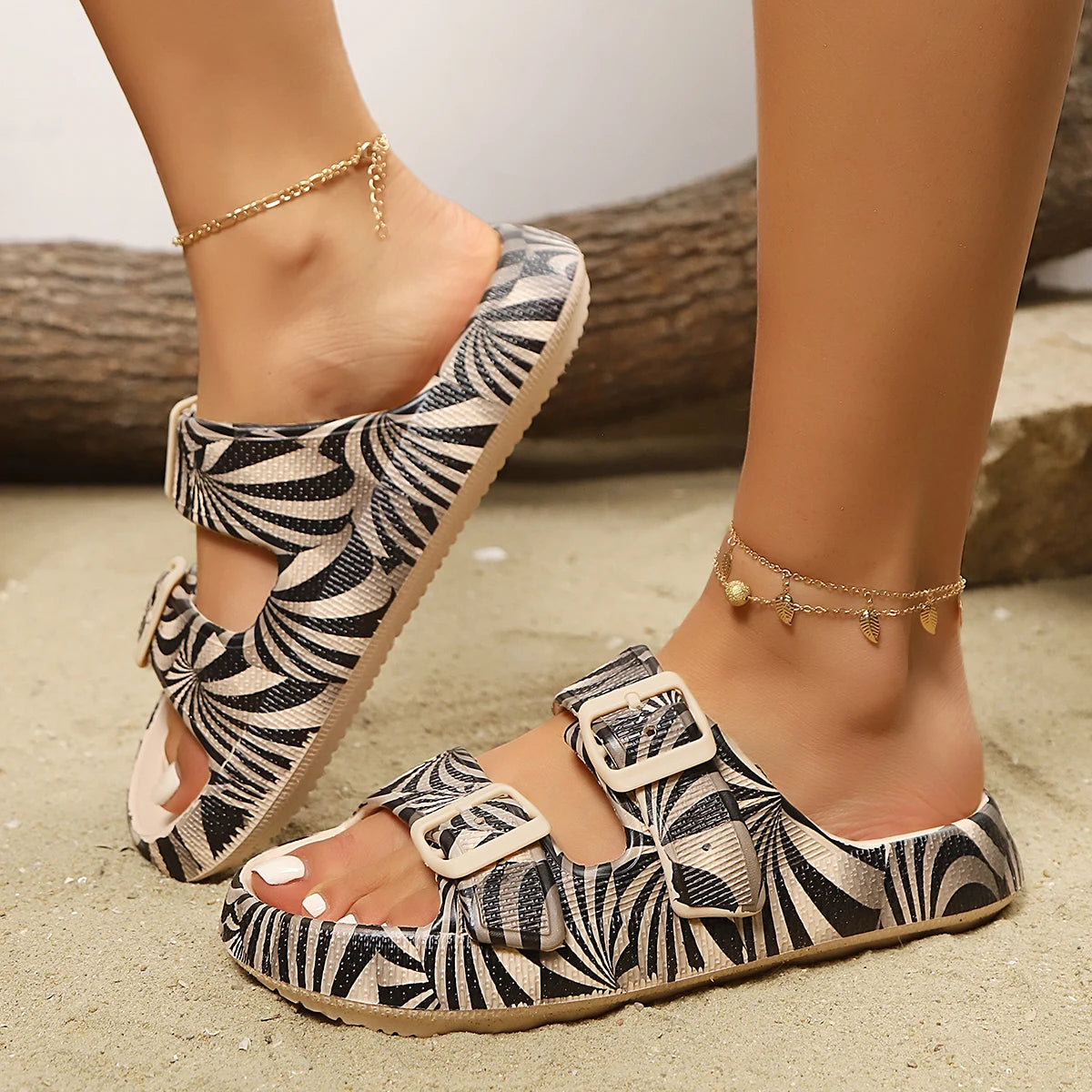 Classic Two-Buckle Slide Sandal