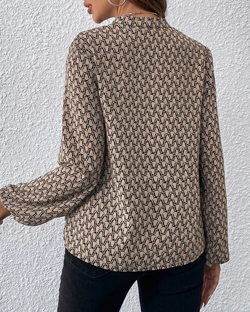 Women's V-Neck Bell Sleeve Blouse