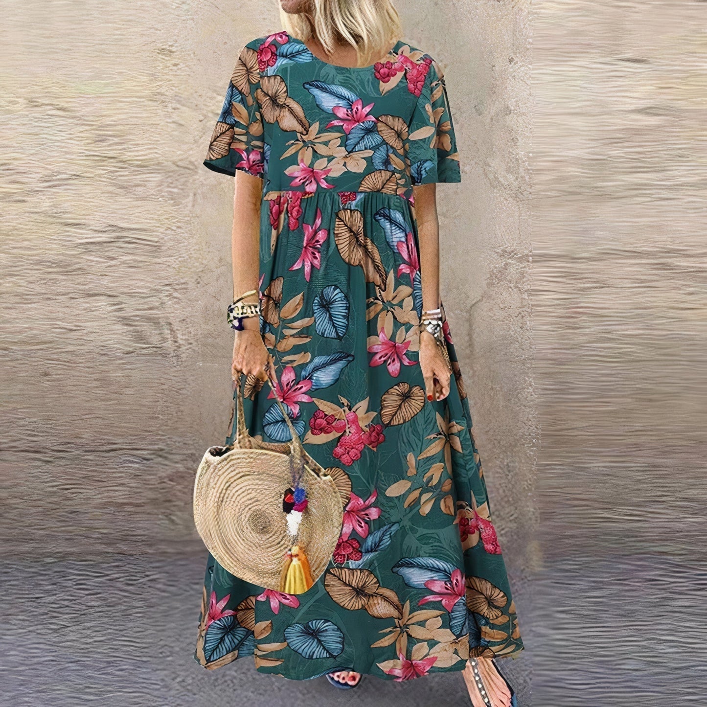 Colorful Flower Long Summer Dress