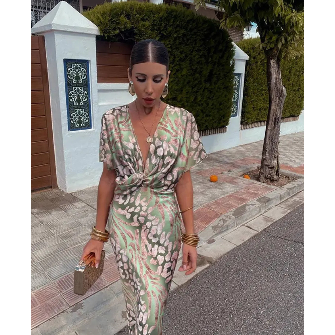 Cosima | Women's V Neck Summer Dress for Wedding Guests and Cocktail Events 4