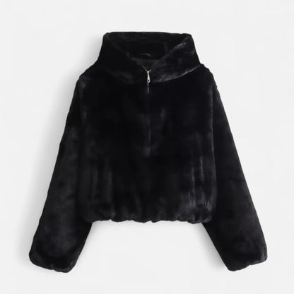 Women's Oversized Plush Faux Fur Hooded Coat