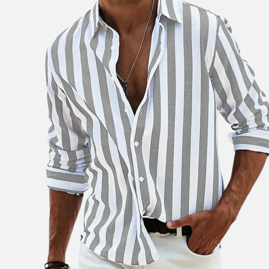 Men's Breathable Beach Striped Shirt