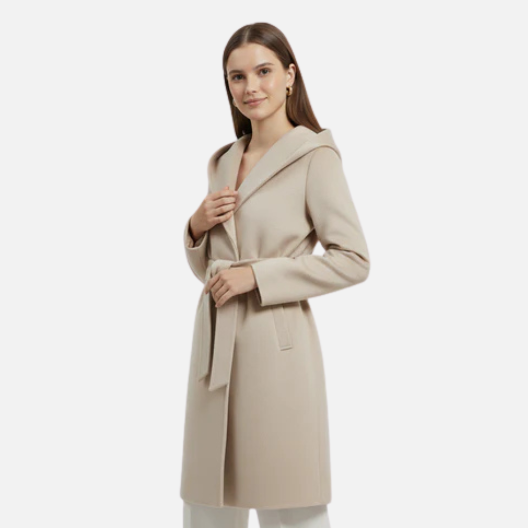 Women's Elegant Hooded Wrap Coat