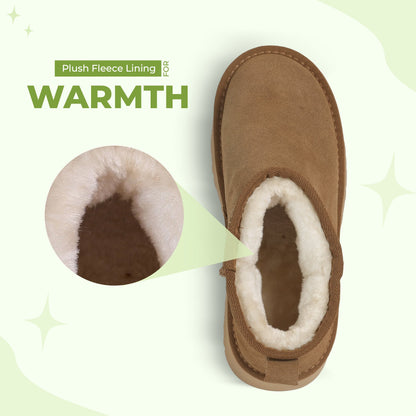 Cozy Fleece Ankle Boots - Thick Insulated Soles