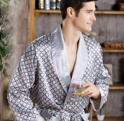 Toby | Luxury Gold Print Bathrobe