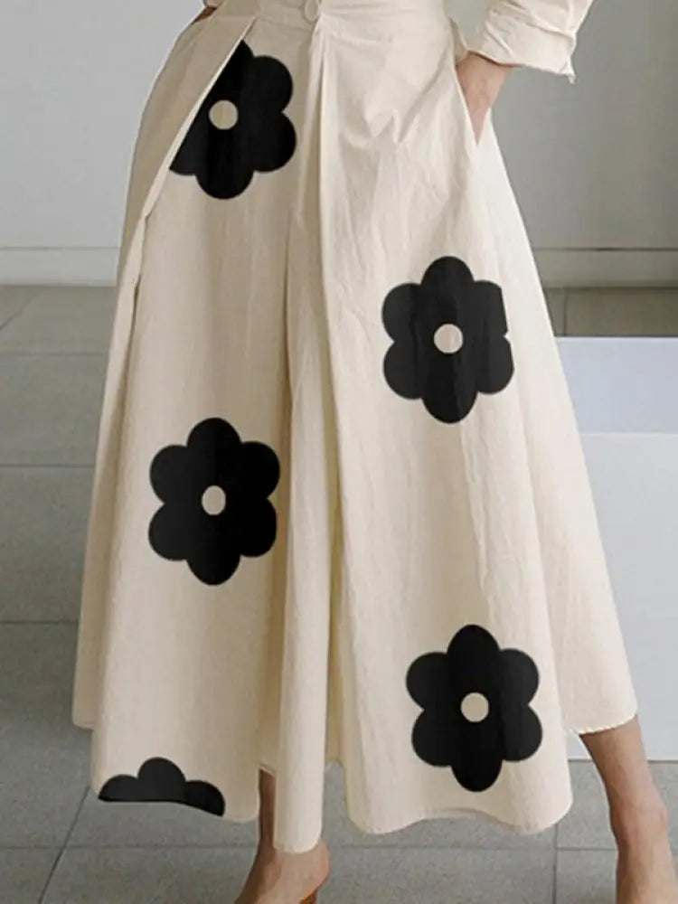 Elegant Floral Midi Dress for Ladies