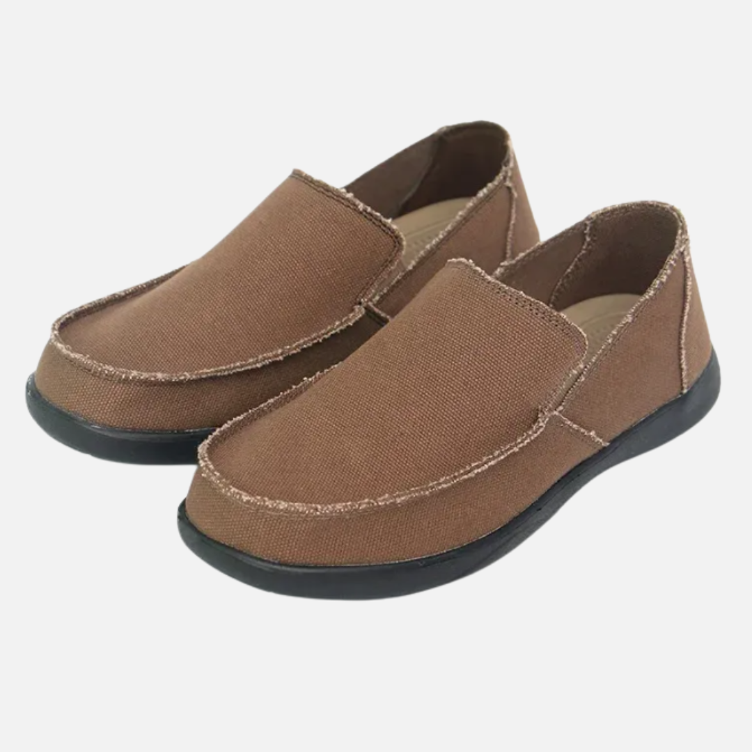 Men's Canvas Slip-On Loafers - Casual Lightweight Walking Shoes