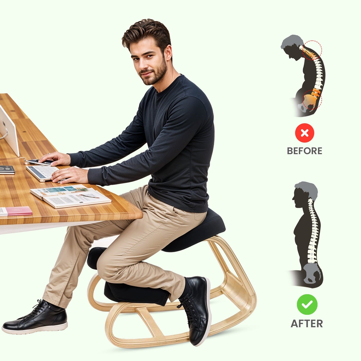 Comfortable Wooden Kneeling Seat