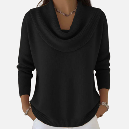 Women's Elegant Cowl Neck Knit Sweater