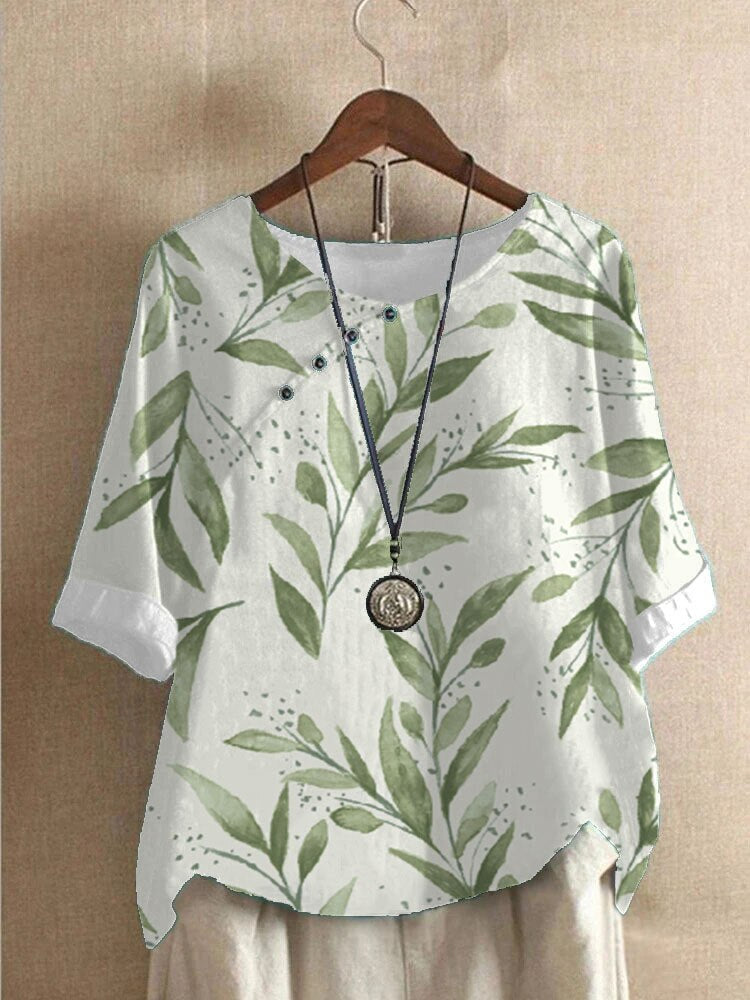 Casual V-Neck Floral Women's Top