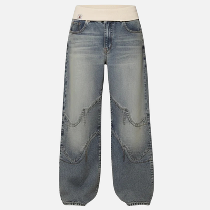 Women’s Wide-Leg Jeans with Elastic Waist