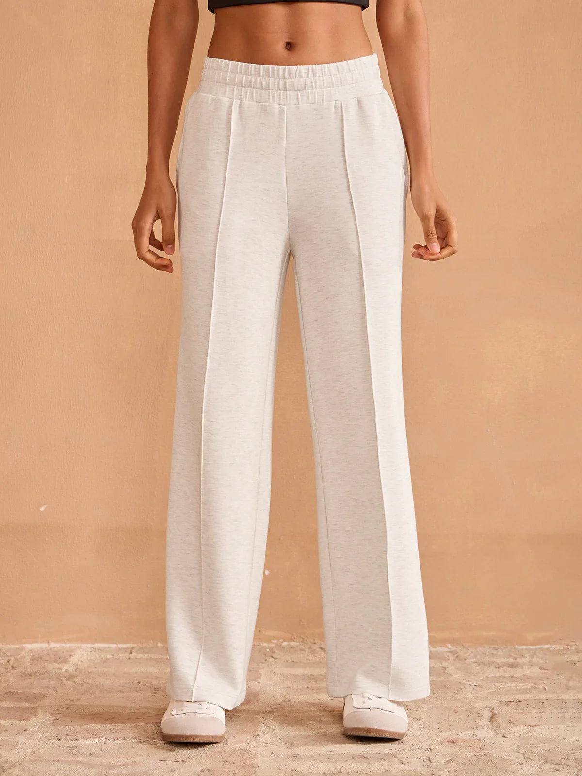 Comfortable Elastic Waist Wide Leg Trousers