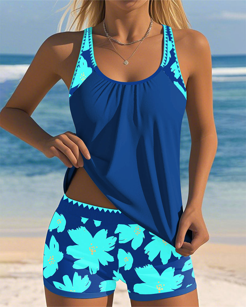 Tropical Floral Swim Tankini