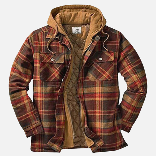 Arman | Men's Quilted Plaid Hooded Jacket