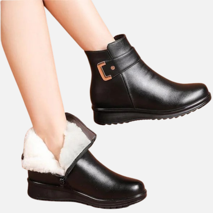 Women's Ankle Boots - Warm Faux Fur Lined Comfort Walking Shoes