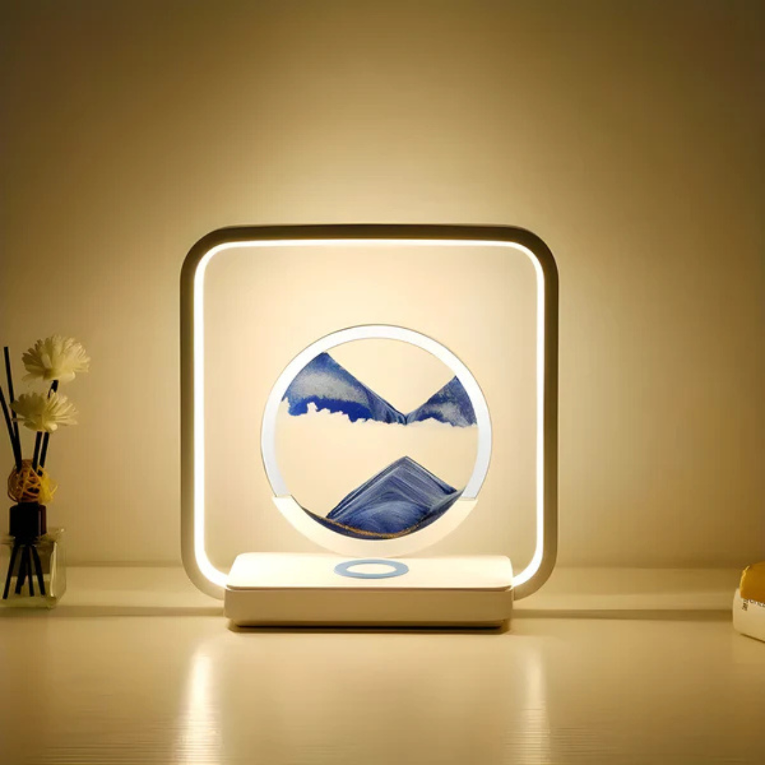 Colorful 3D LED Table Lamp with Moving Sand Design
