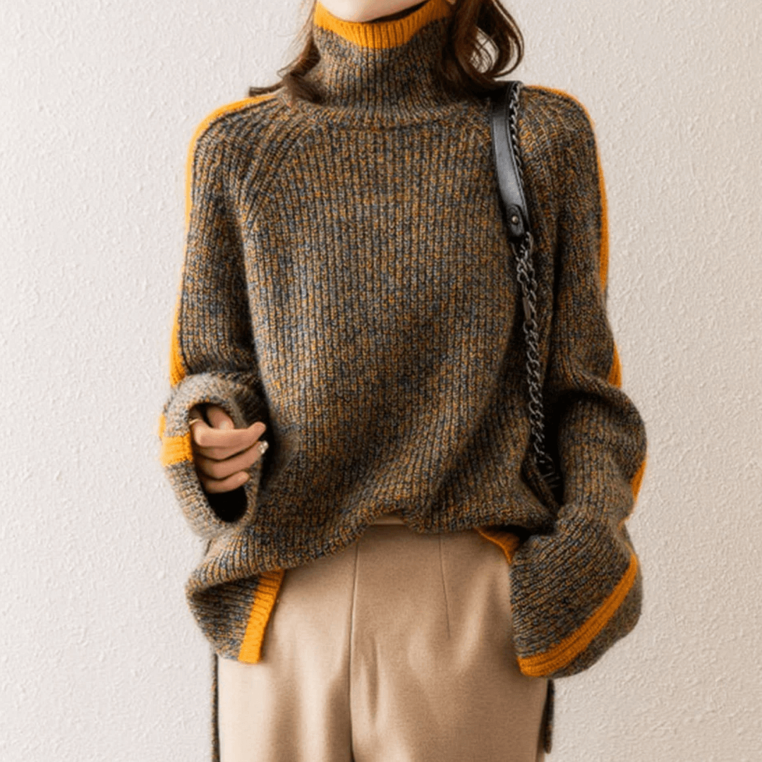 Colorful Cable Crew Neck Sweater