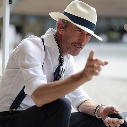 Classic Summer Straw Panama Hat with Sun Protection