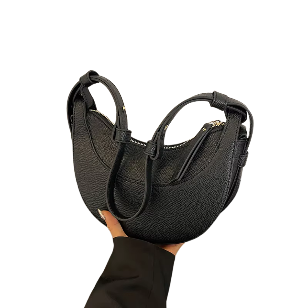 Crescent Chic | Black Shoulder Bag for Women 4