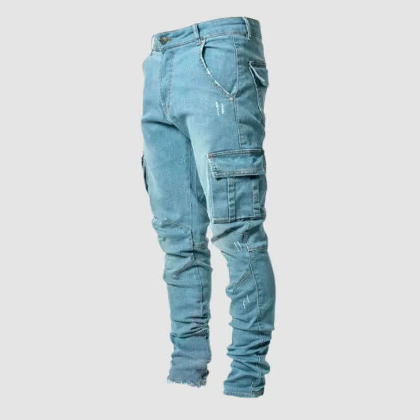 Men's Fitted Flexible Jean Cargo Pants - Luxivelle