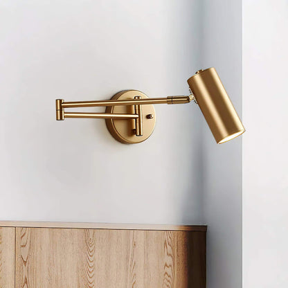 Flexible Brushed Steel LED Wall Light with Arm