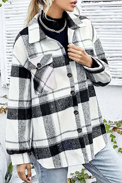 Relaxed Fit Plaid Shirt for Women