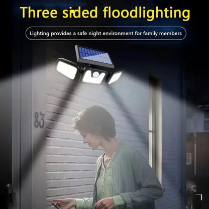 Bright Outdoor Motion Security Light with 3 Heads