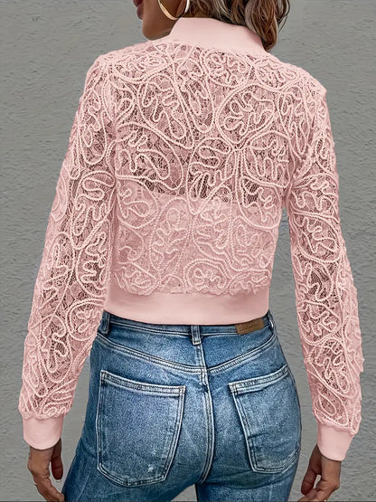 Short Embroidered Women's Bomber Jacket