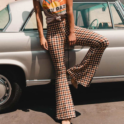 Trendy Checked Wide Leg Pants