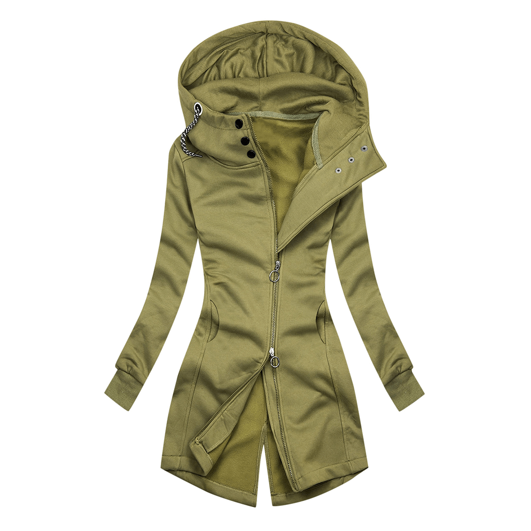 Women's Fitted Hooded Neck Sweater Jacket - Luxivelle
