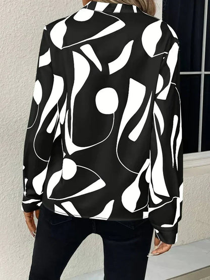 Women's V-Neck Floral Pattern Shirt