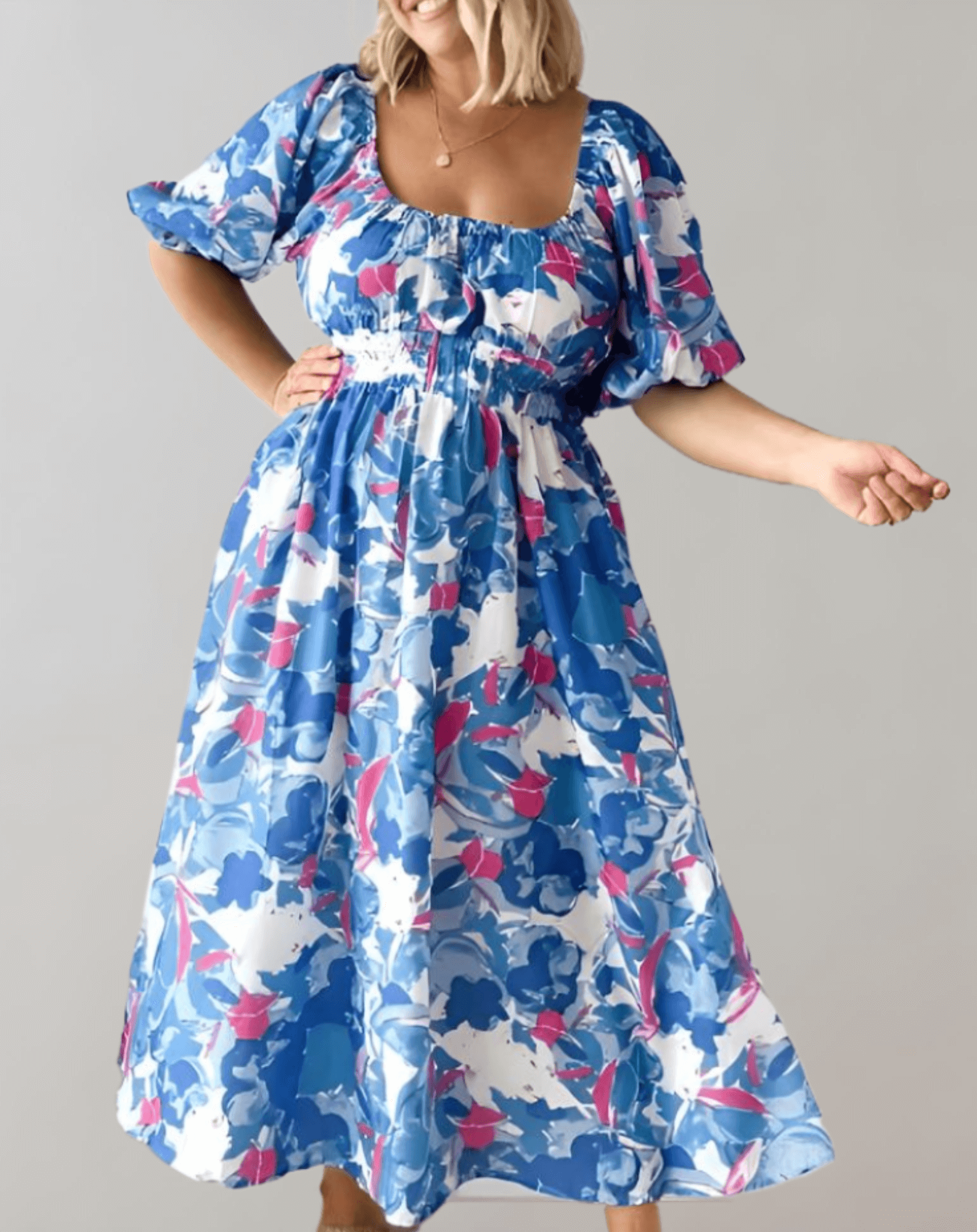 Casual Sunny V Neck Sundress - Luxivelle