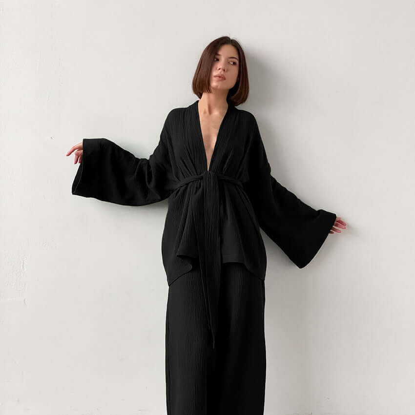 Ladies' 2-Piece V-Neck Shirt & Pants Set