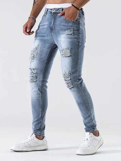 Trendy Distressed Slim Fit Jeans