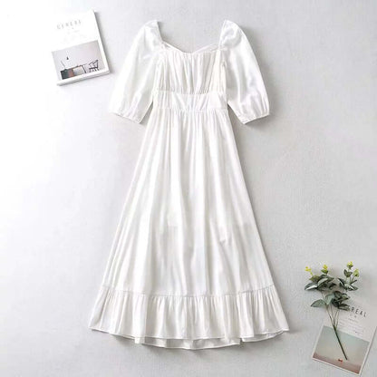 Chic Flowy Backless Midi Dress
