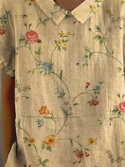 Vintage Style Floral Women's Blouse