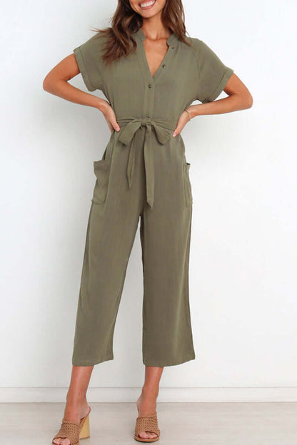 Ladies' Classic V-Neck One-Piece Jumpsuit