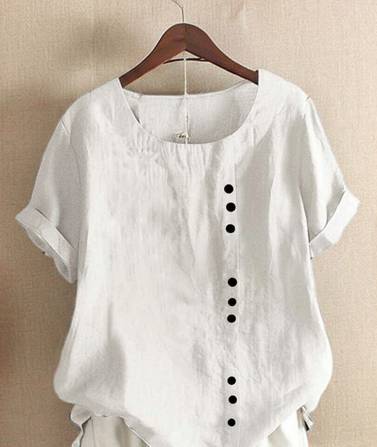 Relaxed Fit Cotton Short Sleeve Tunic Shirt