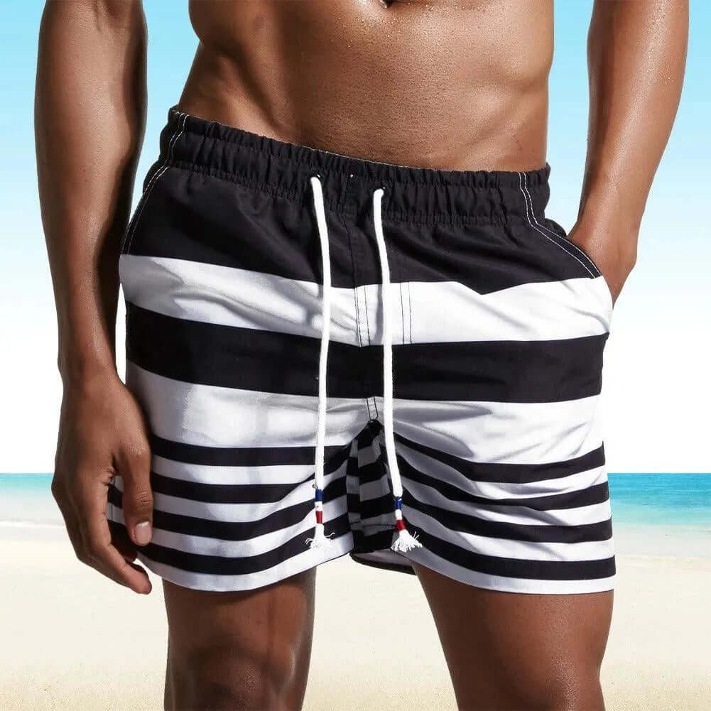 Men's Breathable Navy Swim Trunks - Luxivelle
