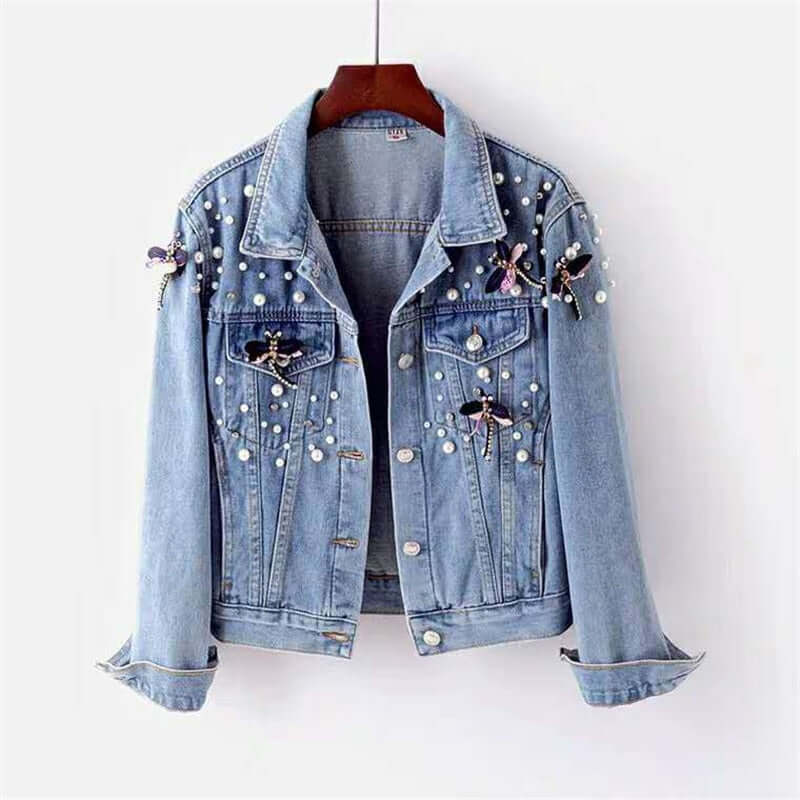 Casual Loose Fit Women's Jeans Jacket - Luxivelle