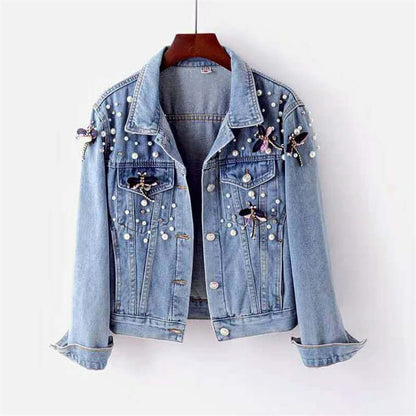 Casual Loose Fit Women's Jeans Jacket - Luxivelle