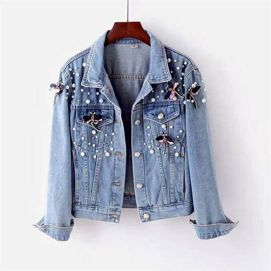 Casual Loose Fit Women's Jeans Jacket - Luxivelle