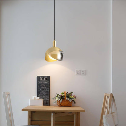 Customizable Chrome Hanging Lamp with Clear Glass Shade