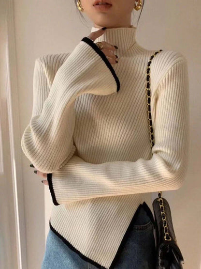 Feminine Fit Relaxed Turtleneck Jumper Sweater